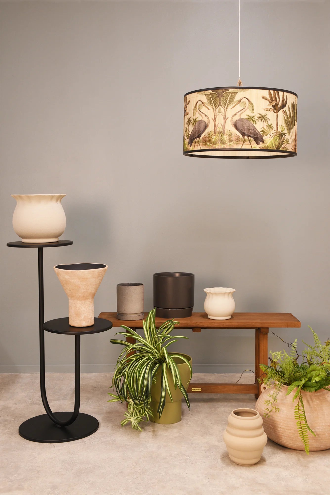 Bamboo Lightshade - Cranes