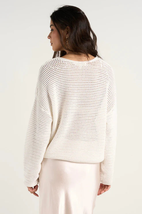 Dawn Crochet Knit Jumper - Ivory