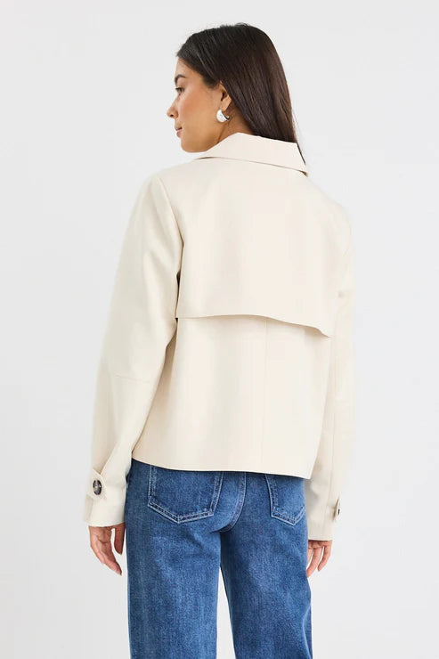 Pathway Pumice Cropped Trench Jacket