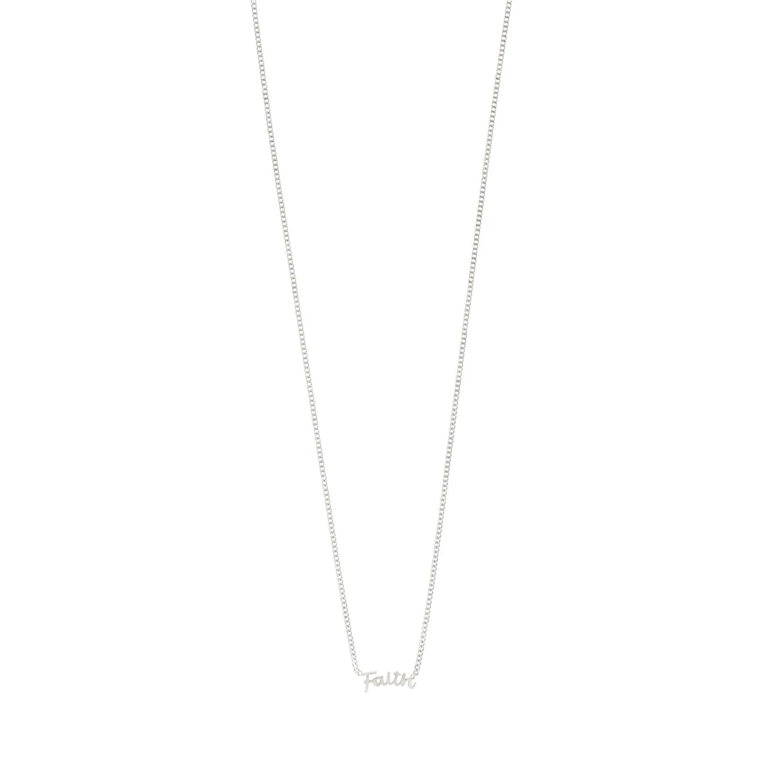 Faith Recycled Pendant Necklace - Silver Plated