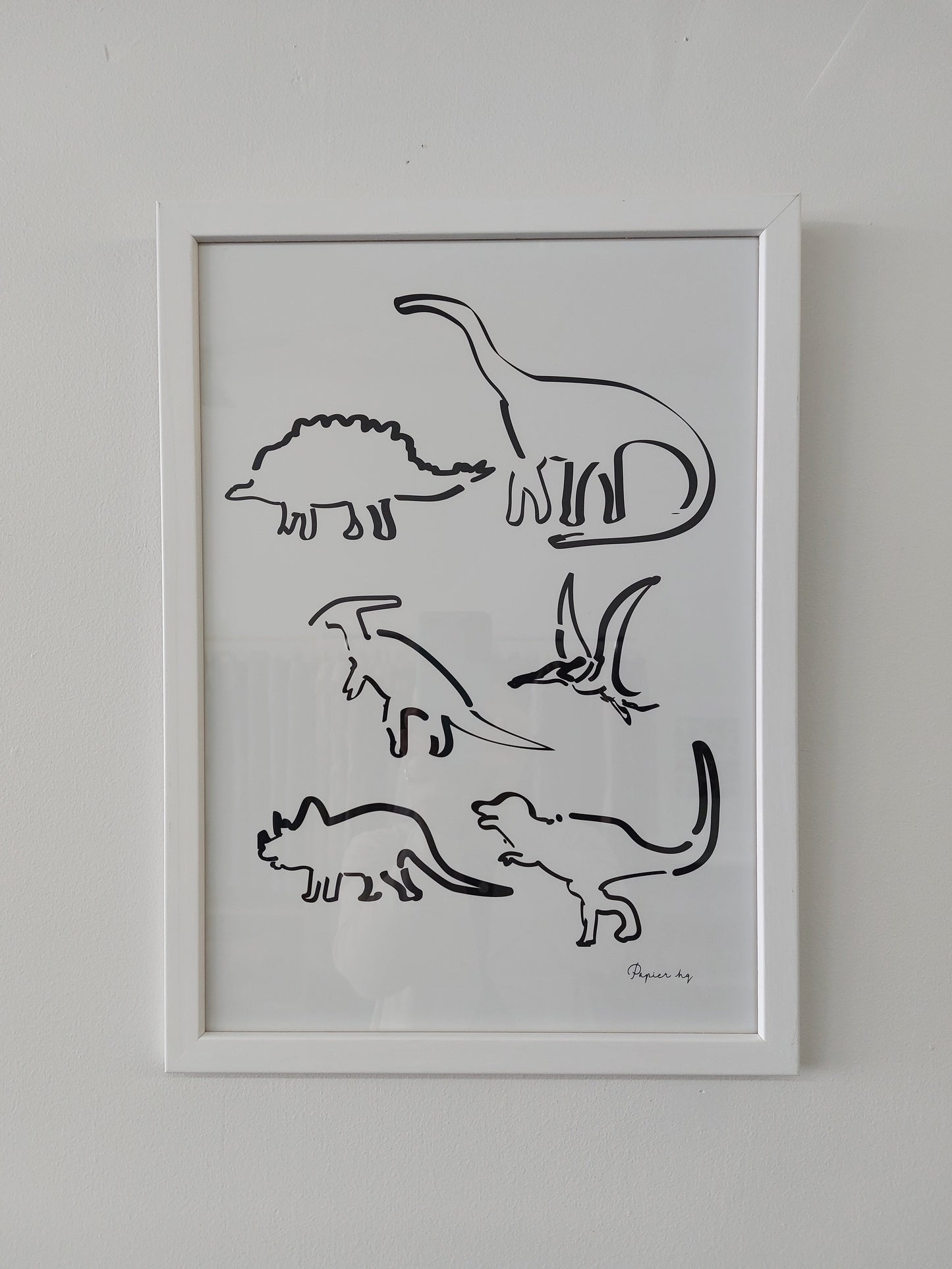 Dinosaur Print - White Frame