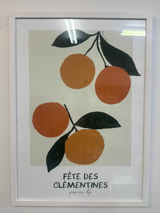 Clementine Print - White Frame A2