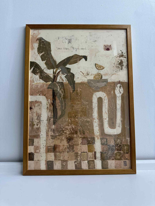 Yeah Nah - A2 Framed Print