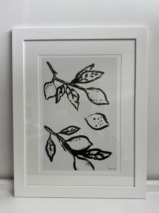 Lemon Print Framed - A3