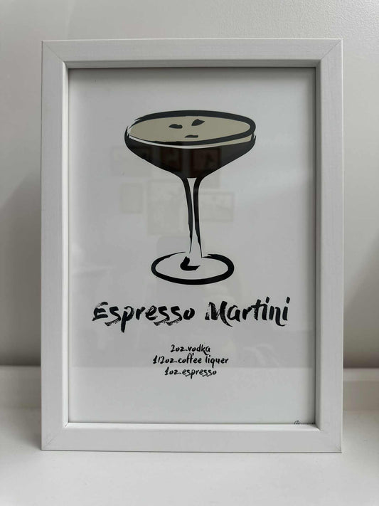 Expresso Martini Print Framed - A4