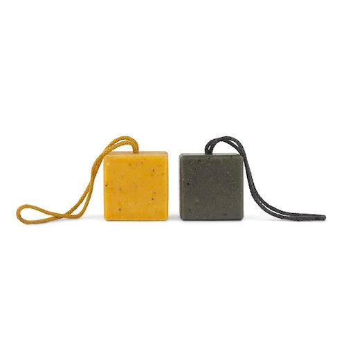 Duo Soap-on-a-Rope - Annatto Citrus Scrub / Charcoal, Wild Kelp and Pumice
