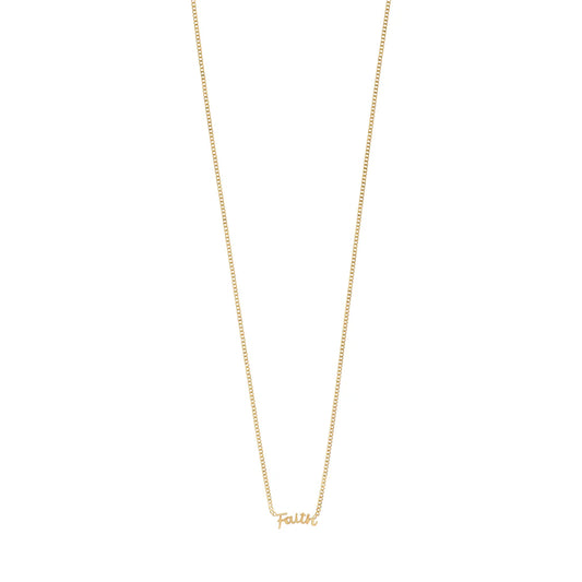 Faith Recycled Pendant Necklace - Gold Plated