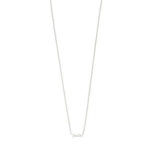 Faith Recycled Pendant Necklace - Silver Plated