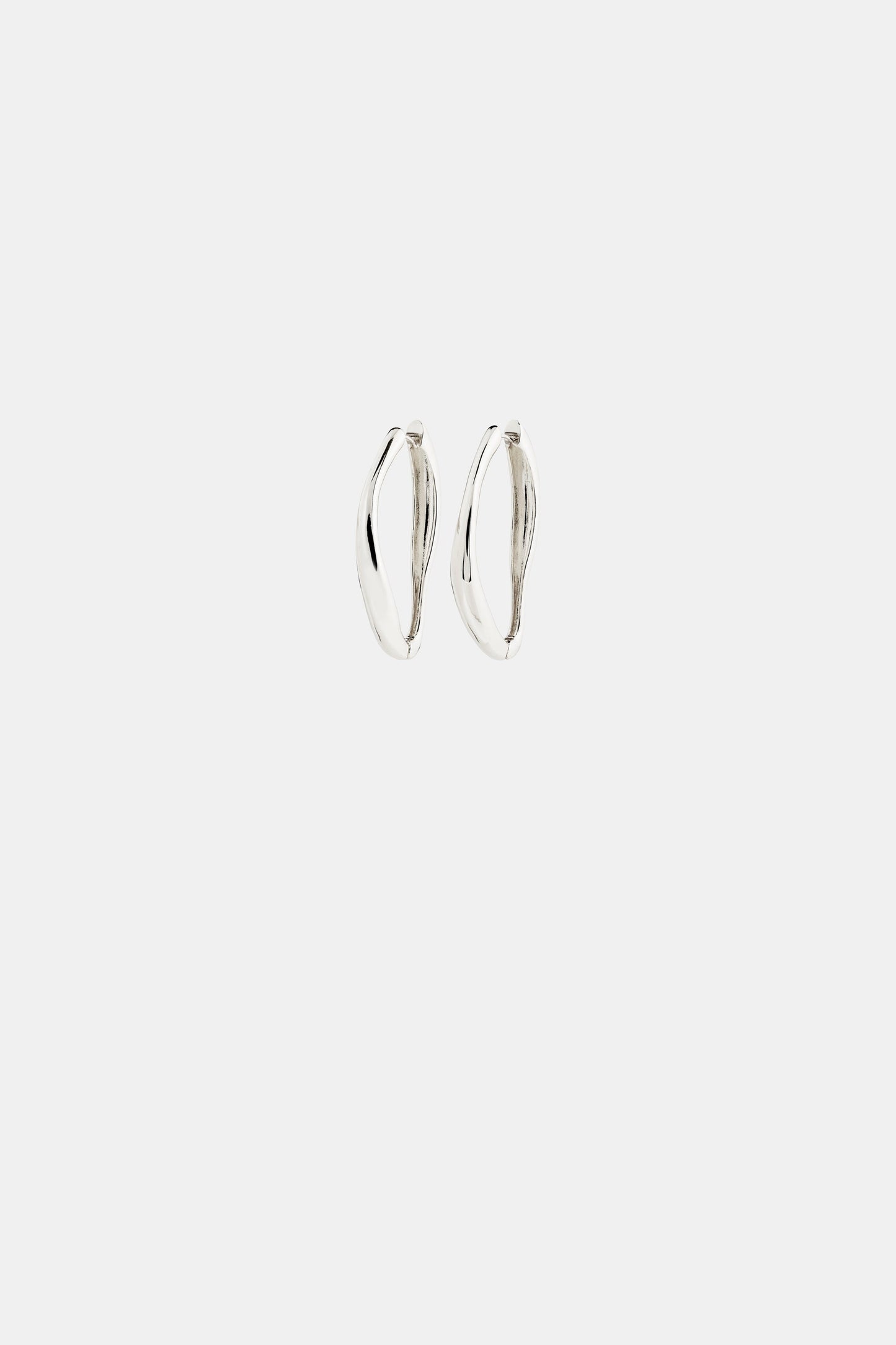 Dune Hoop Earrings - Silver Plated