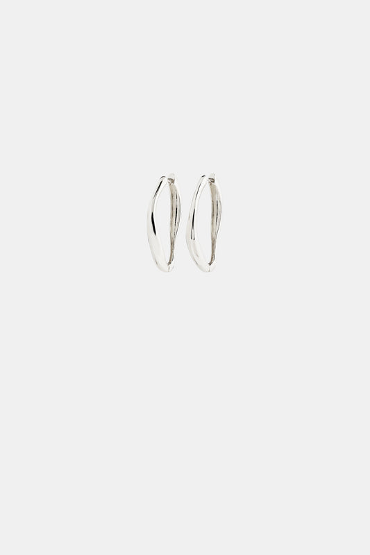 Dune Hoop Earrings - Silver Plated