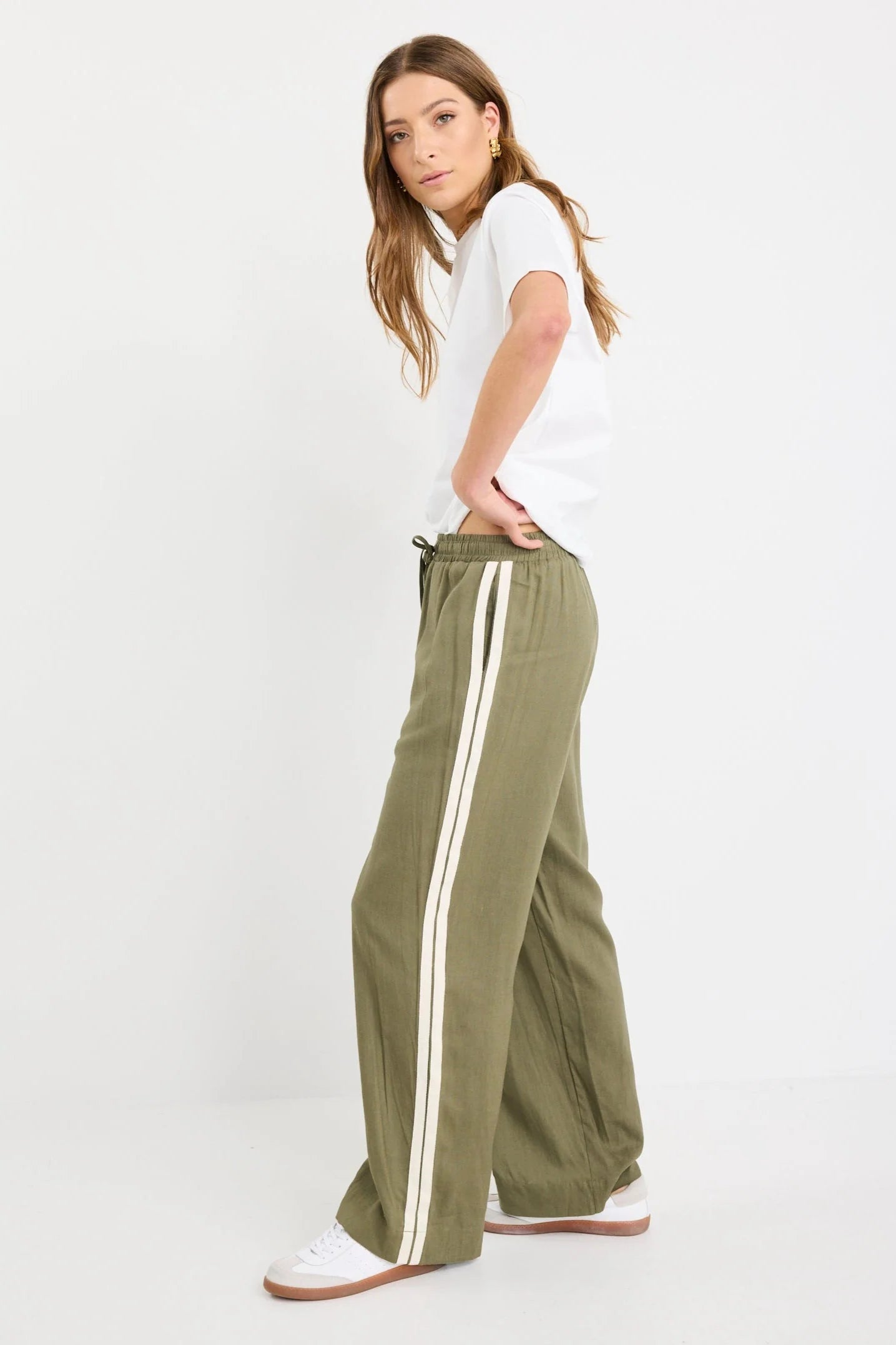 Vibe Linen Blend Wide Leg Pants