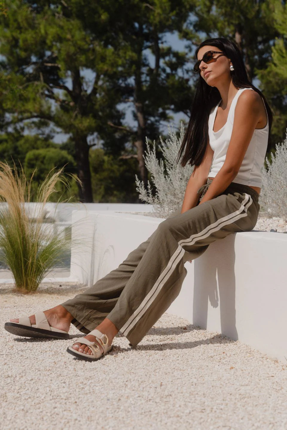 Vibe Linen Blend Wide Leg Pants
