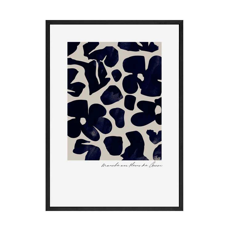 Navy - Gucci Flower Print - Black Frame
