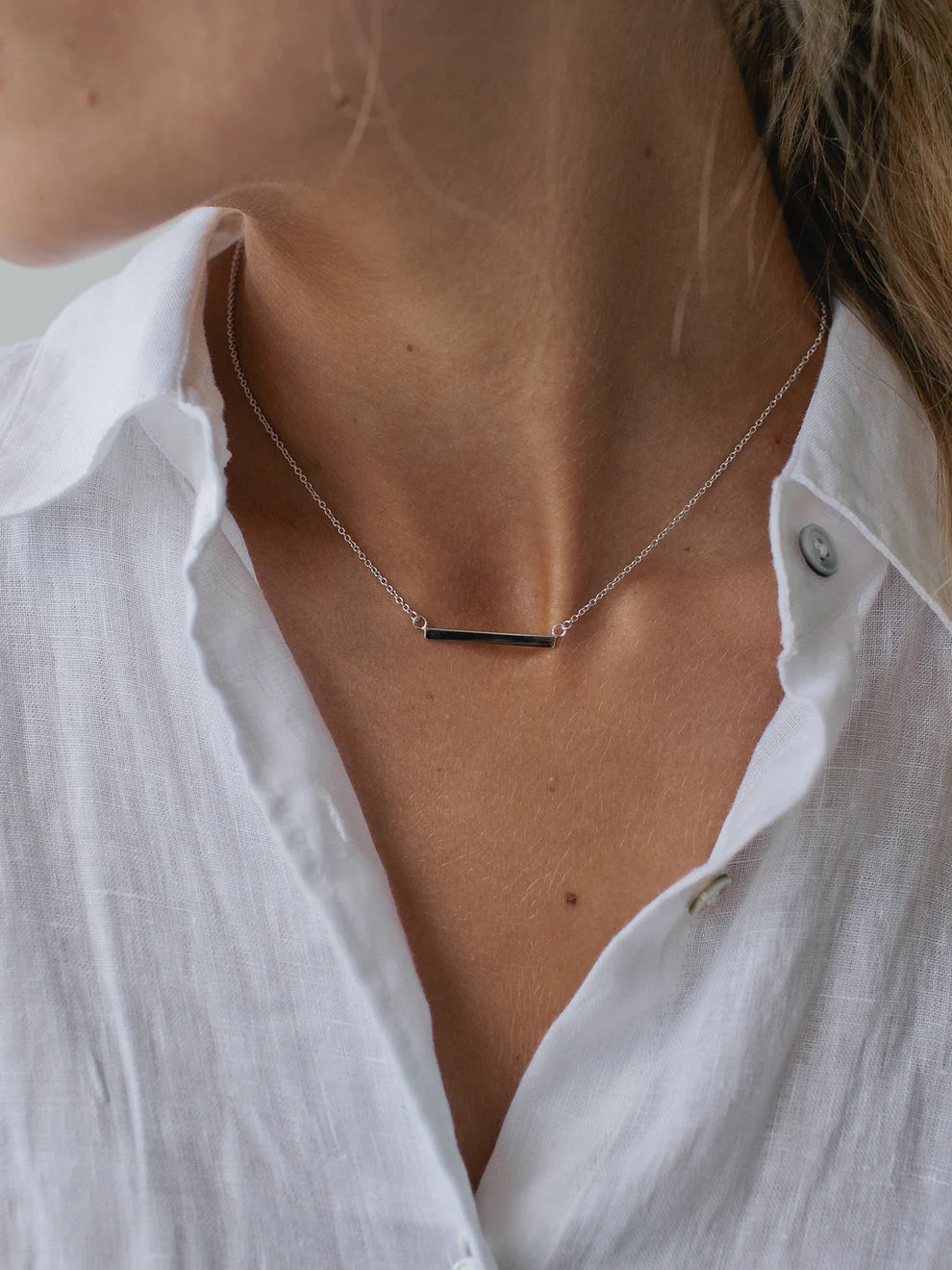 Bar Necklace - Silver