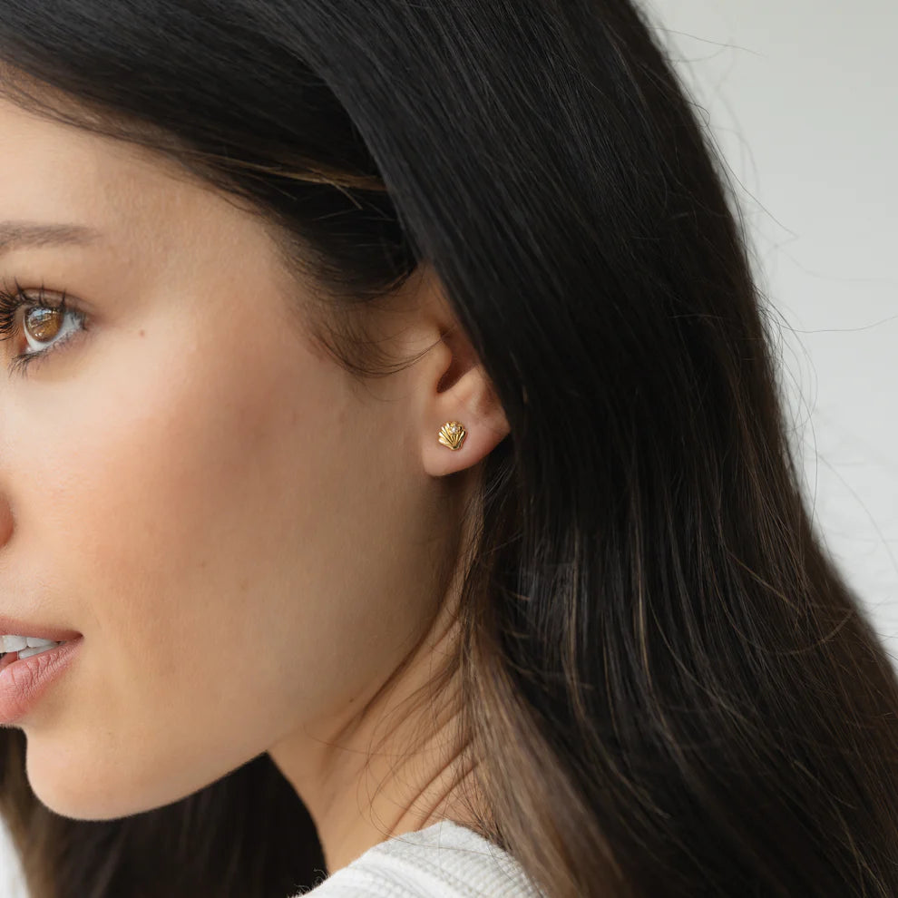 She Shell Studs - Gold