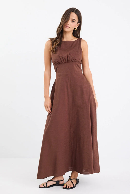 Cairo Midi Dress - Chocolate