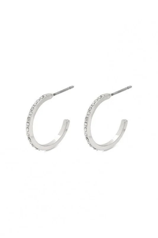 Roberta Pi Hoop Earrings - Silver