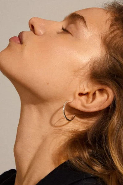 Roberta Pi Hoop Earrings - Silver