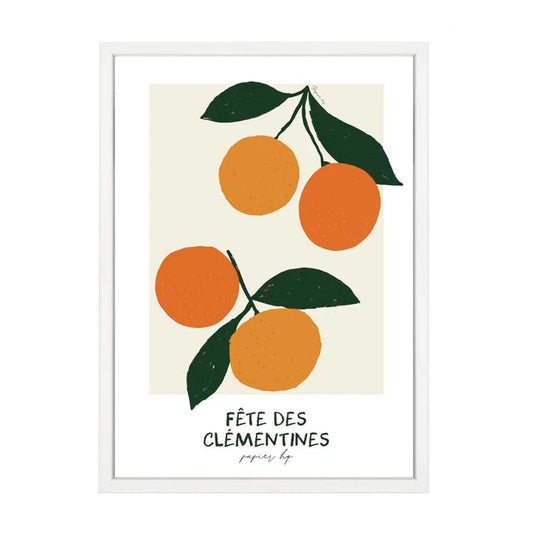 Clementine Print - White Frame A2