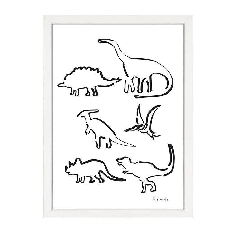 Dinosaur Print - White Frame