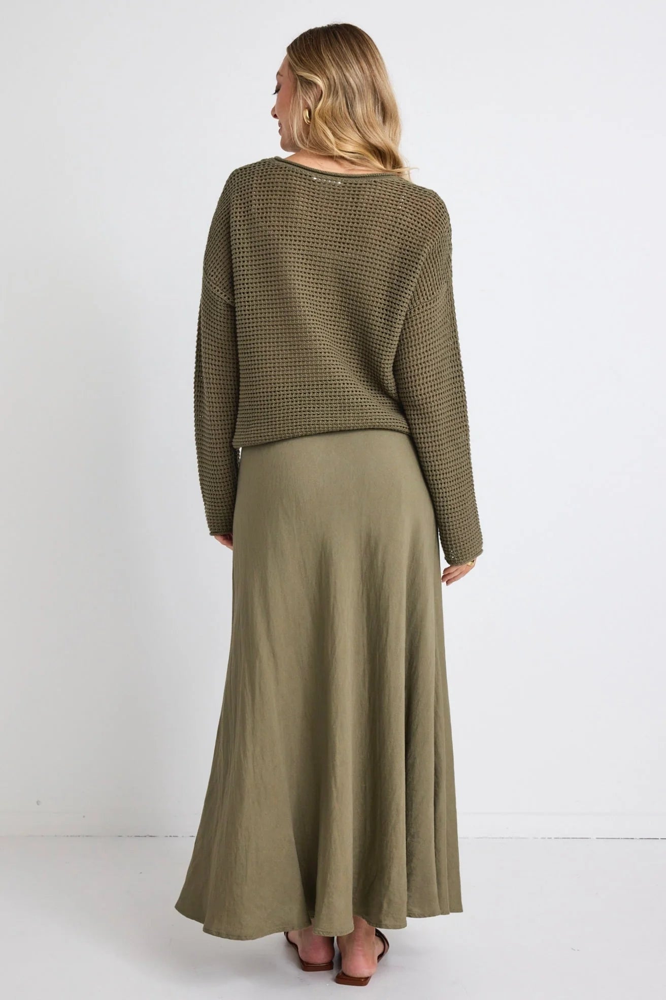 Khaki Crochet Knit