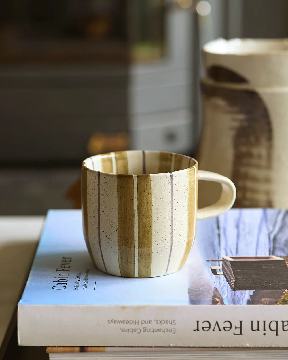Cat's Pyjamas Mug - Olive Stripe